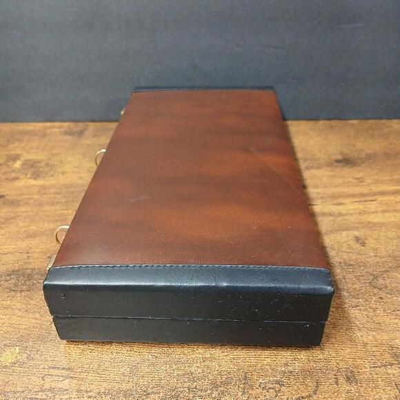 Fat Cat 6 in 1 Travel Game Set with Chess, Cribbage, Checkers, Leatherette Case - Picture 6 of 12